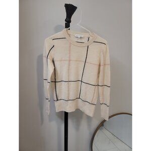 White & Warren Cashmere Beige Sweater Round Neck Size Small